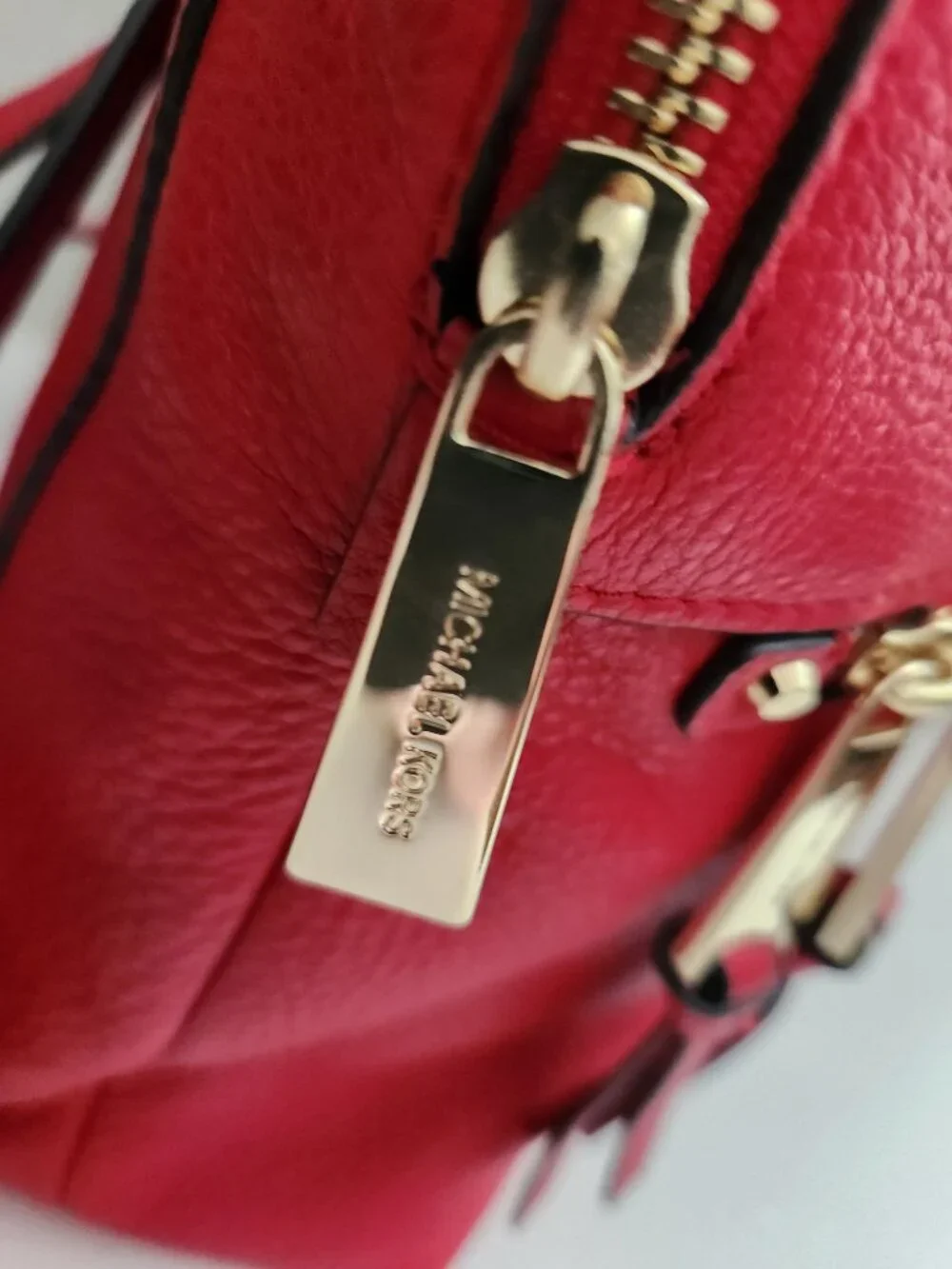 New Michael Kors Red Leather Backpack